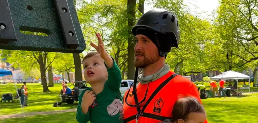person holding children
